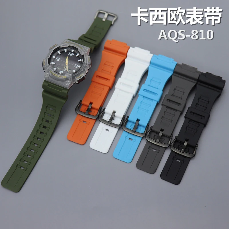Для Casio AQ-S810W/S800W AE-1000W MCW-200H AEQ-110 Браслет с силиконовой металлической пряжкой на запястье 18 мм Резиновый ремешок для часов Изображение 0 