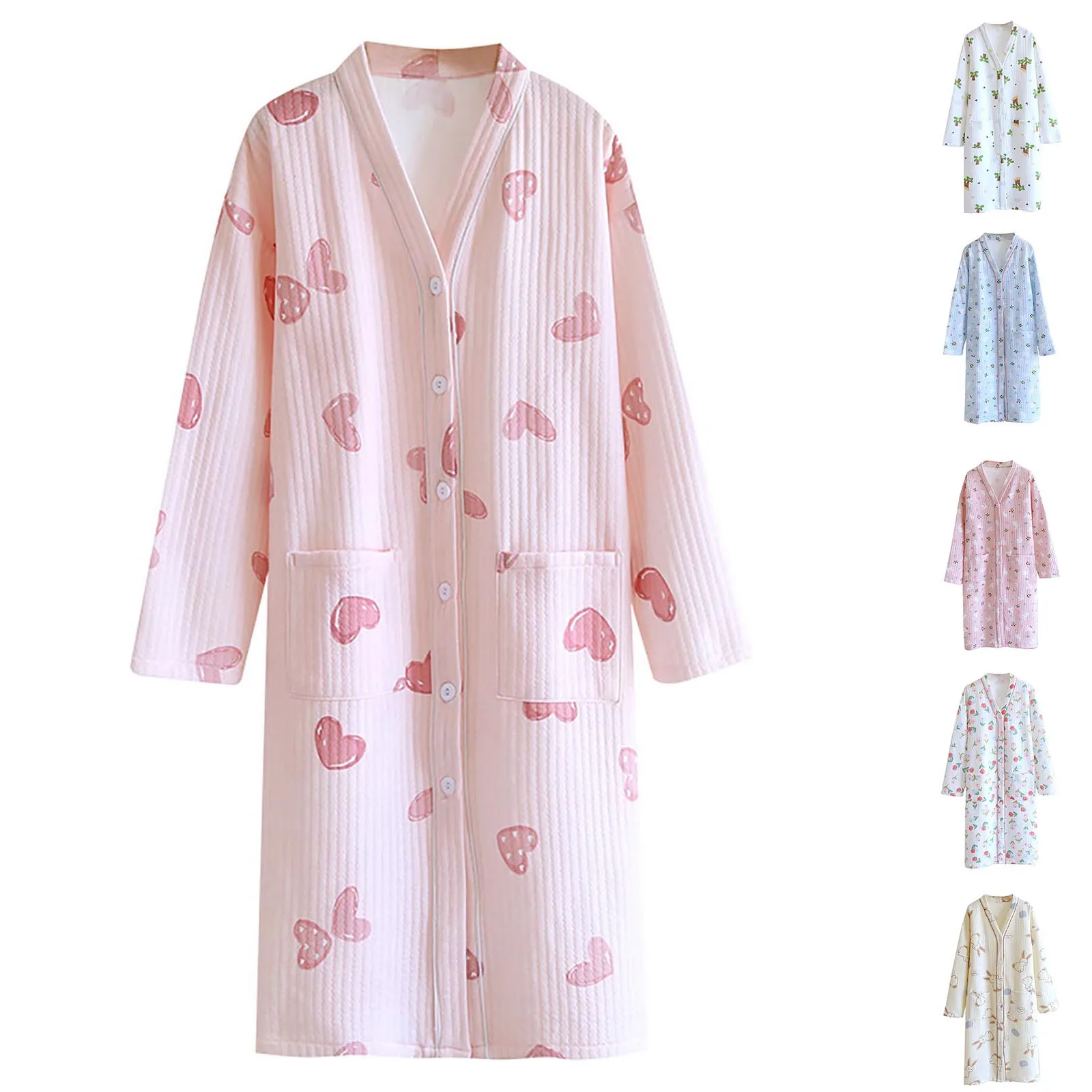 Женская пижама и пижама с принтом Легкая женская одежда Легкий женский халат