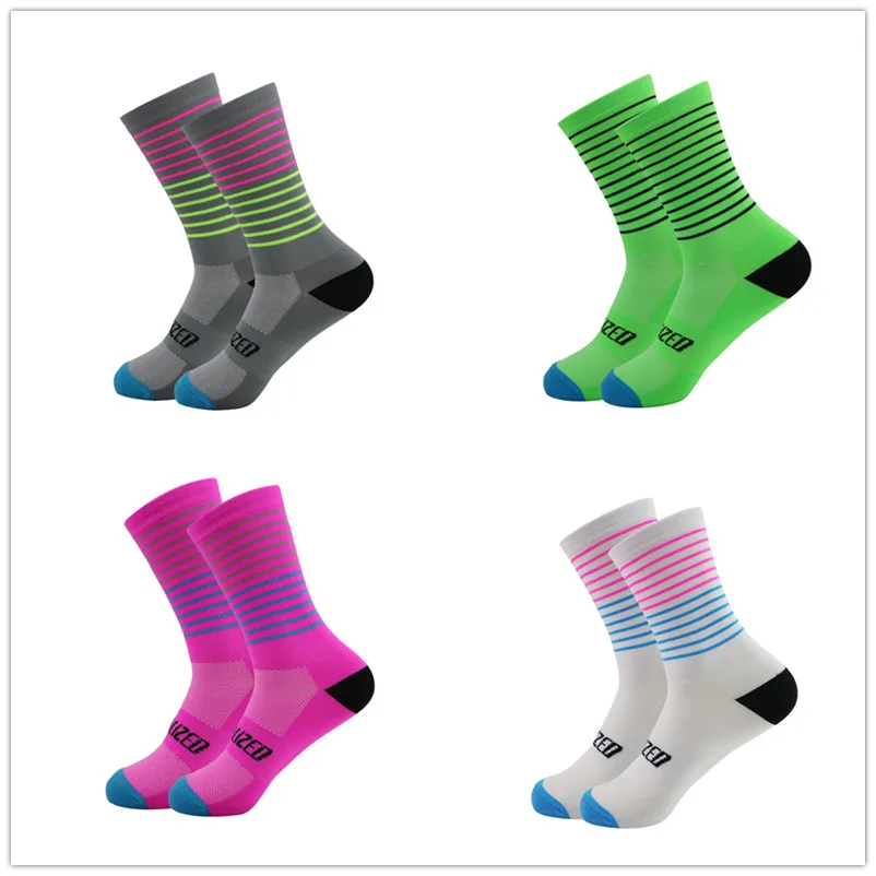 Женские светоотражающие носки для бега Ночные велосипедные носки Мужские дышащие нескользящие спортивные носки для баскетбола на открытом воздухе Футбольный велосипед