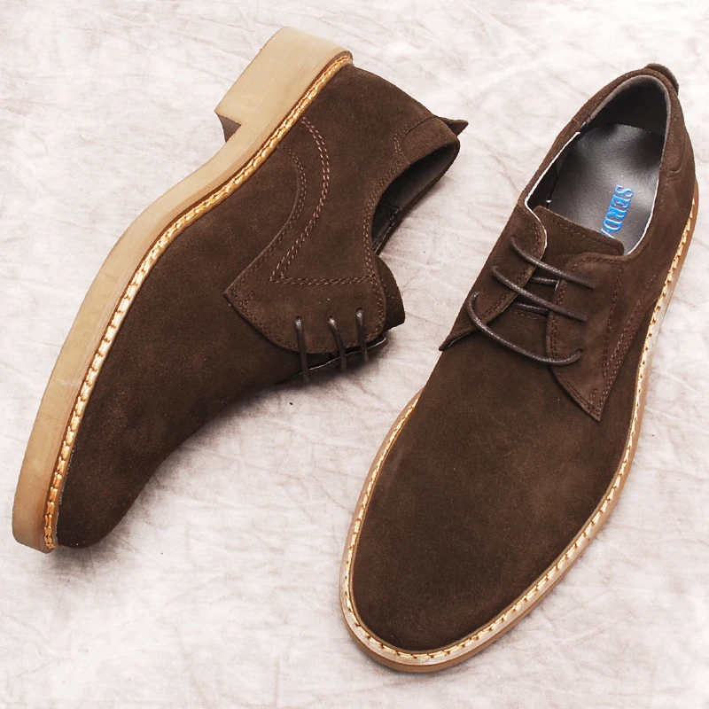 замша мужская классическая обувь из натуральной кожи оксфордская обувь для мужчин черная коричневая шнуровка круглая мужская вечерняя обувь
