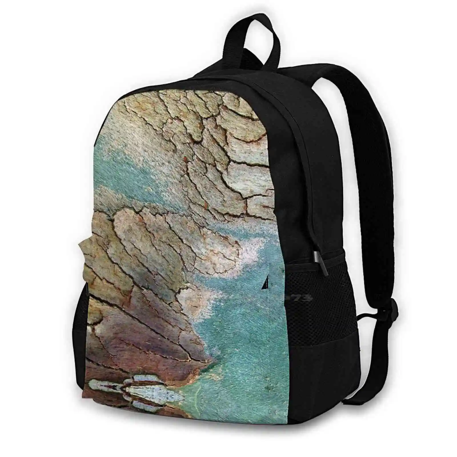 Затерянные острова Школьные сумки для девочек-подростков Дорожные сумки для ноутбука Абстрактный потрескавшийся зеленый дерево Природа На открытом воздухе Макро Трещины Кора