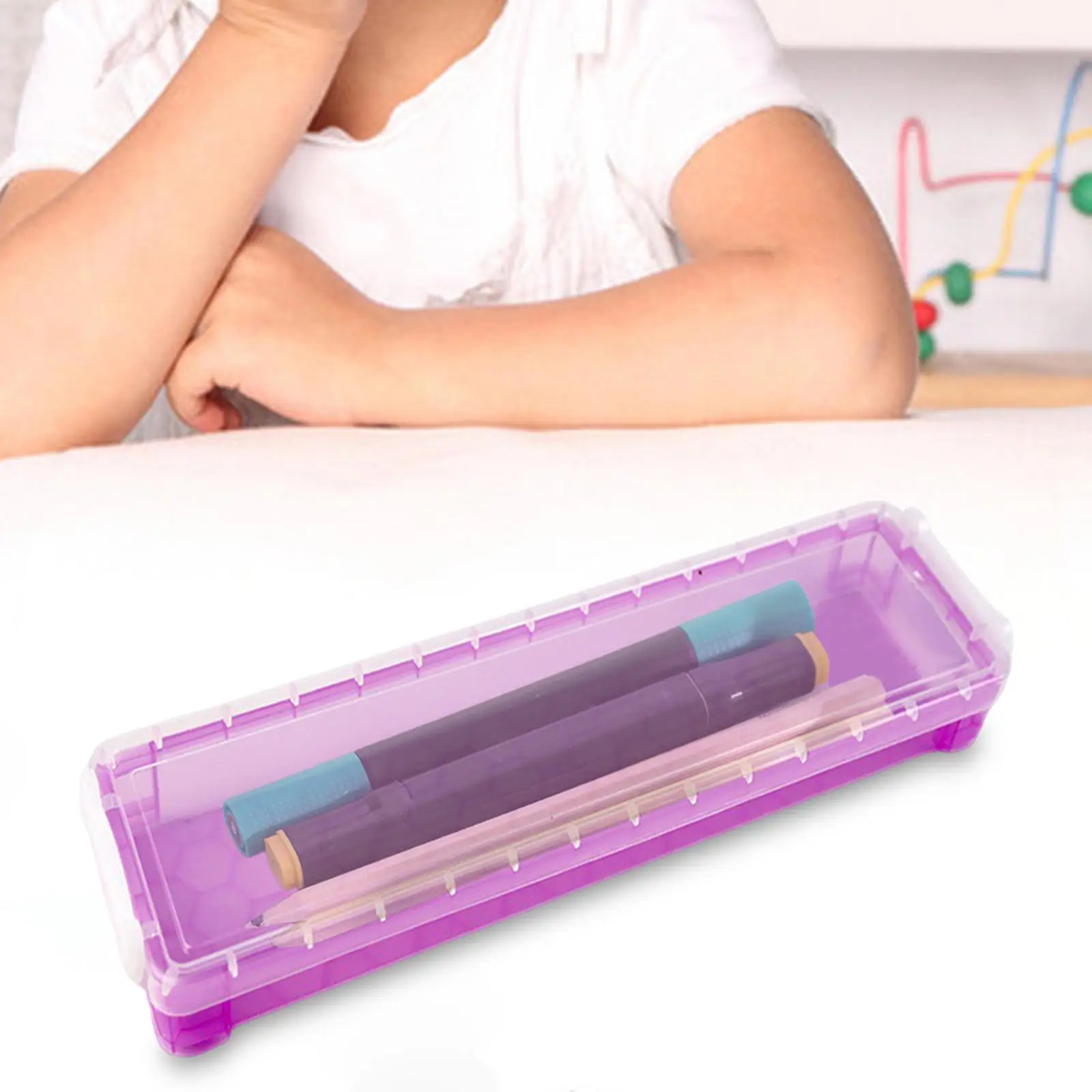  Карандаш Коробка Инструмент для рисования Многофункциональный держатель для карандашей с защелкивающейся плотной крышкой Коробка для хранения ручек для детей Детские школьные канцелярские принадлежности