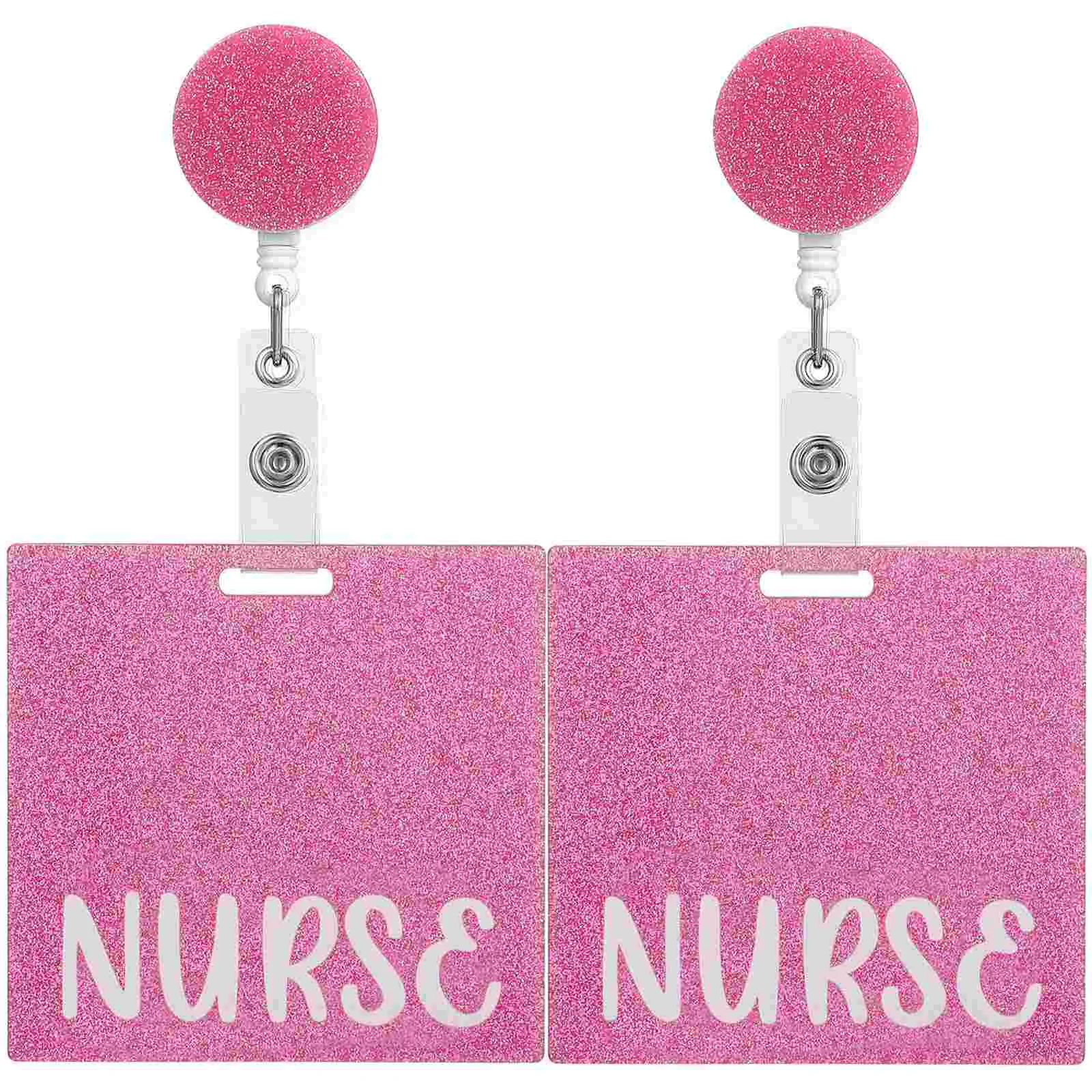 Карта значка медсестры Значок медсестры Buddy Выдвижной значок Катушка Значок Зажим Розовый горизонтальный держатель значка Аксессуары для значков Медсестры
