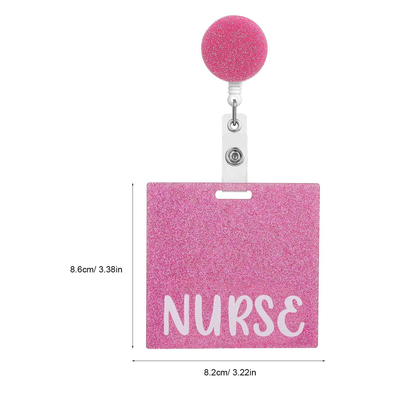 Карта значка медсестры Значок медсестры Buddy Выдвижной значок Катушка Значок Зажим Розовый горизонтальный держатель значка Аксессуары для значков Медсестры Изображение 2 