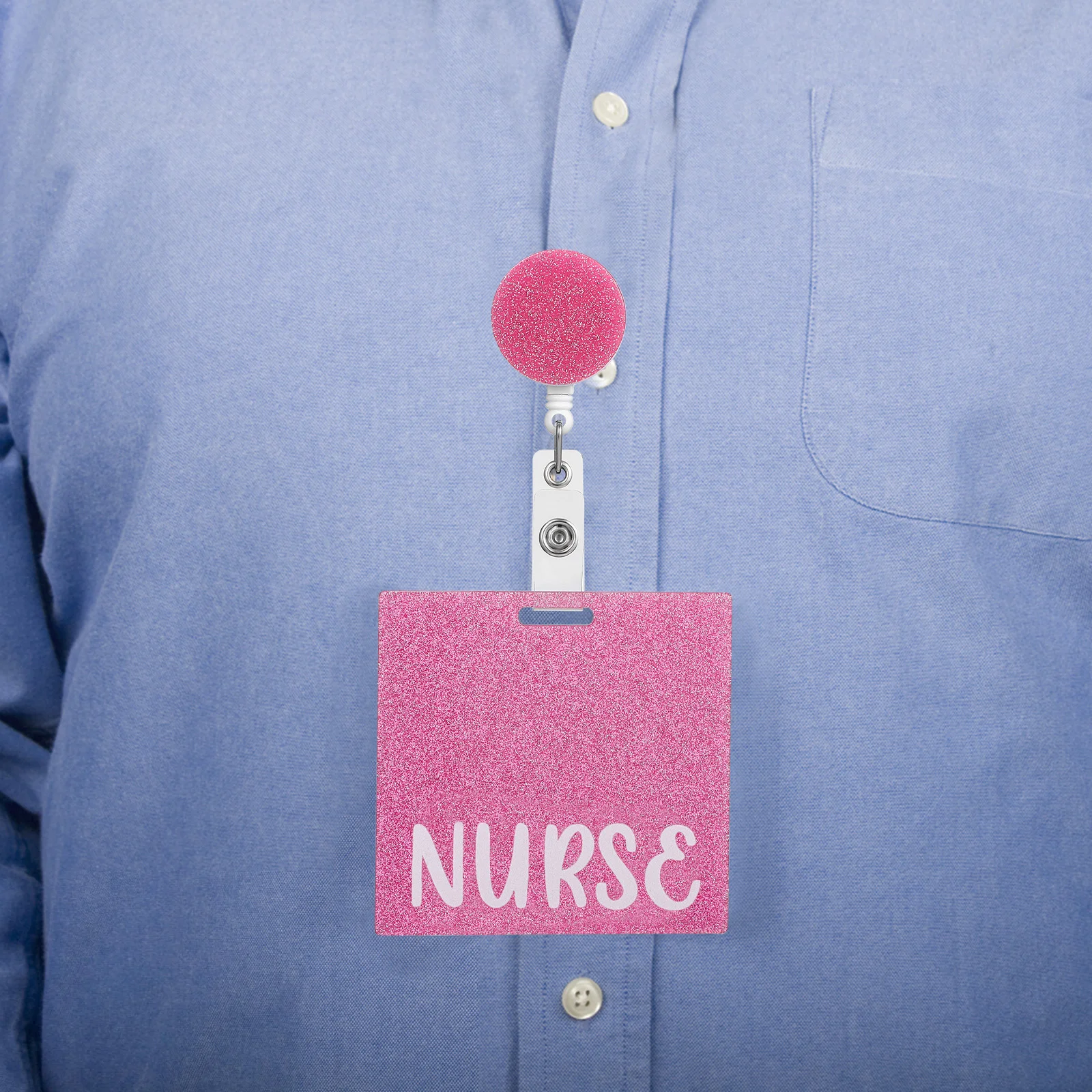 Карта значка медсестры Значок медсестры Buddy Выдвижной значок Катушка Значок Зажим Розовый горизонтальный держатель значка Аксессуары для значков Медсестры Изображение 5 