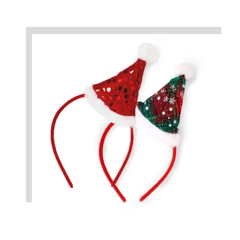 Красная рождественская повязка на голову аксессуары для волос рождественские украшения украшение для вечеринки красочная рождественская шляпа повязка на голову одеваться Изображение 1 