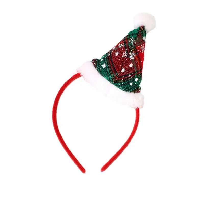 Красная рождественская повязка на голову аксессуары для волос рождественские украшения украшение для вечеринки красочная рождественская шляпа повязка на голову одеваться Изображение 3 