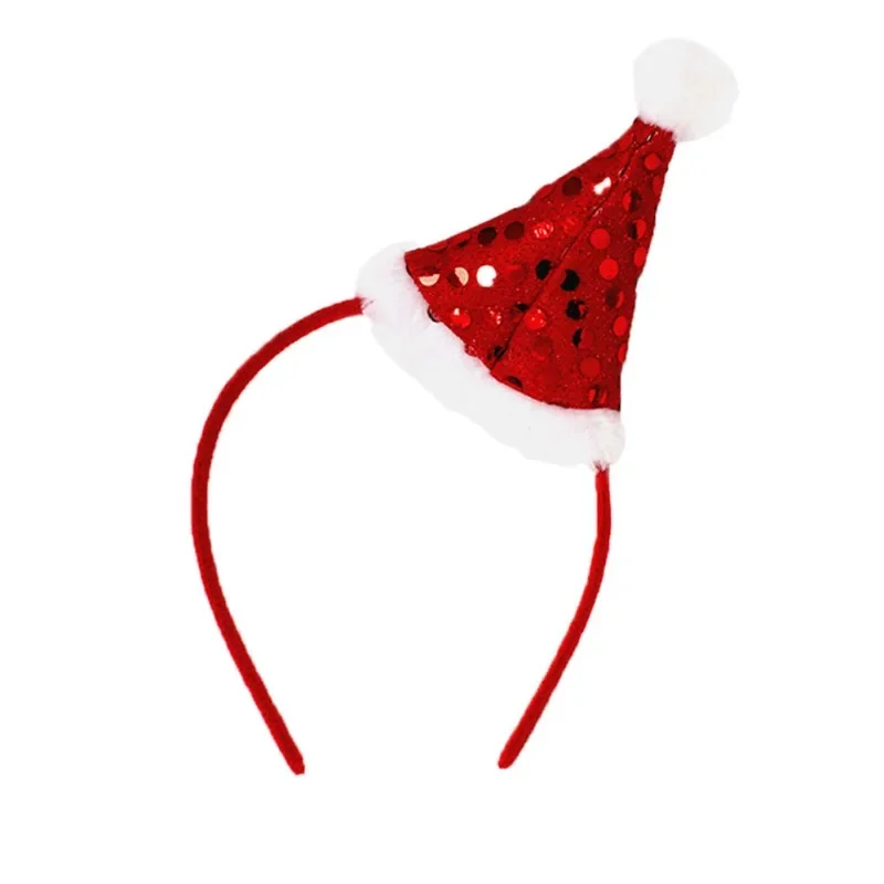 Красная рождественская повязка на голову аксессуары для волос рождественские украшения украшение для вечеринки красочная рождественская шляпа повязка на голову одеваться Изображение 4 