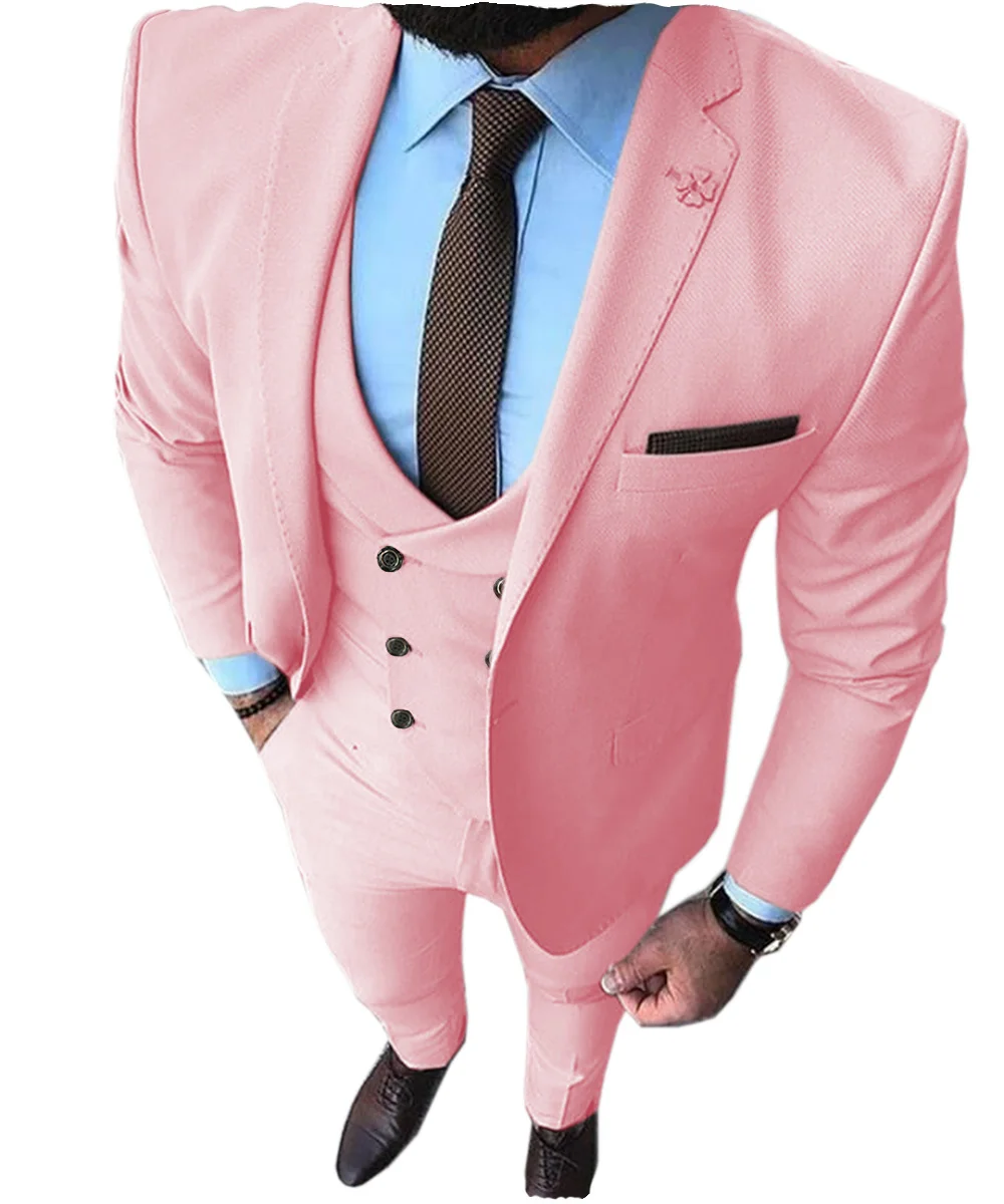  (куртка + жилет + брюки) Мужские костюмы 2023 высокого класса Социальный повседневный деловой костюм Формальный костюм 3 шт. Набор жениха Свадебные мужчины