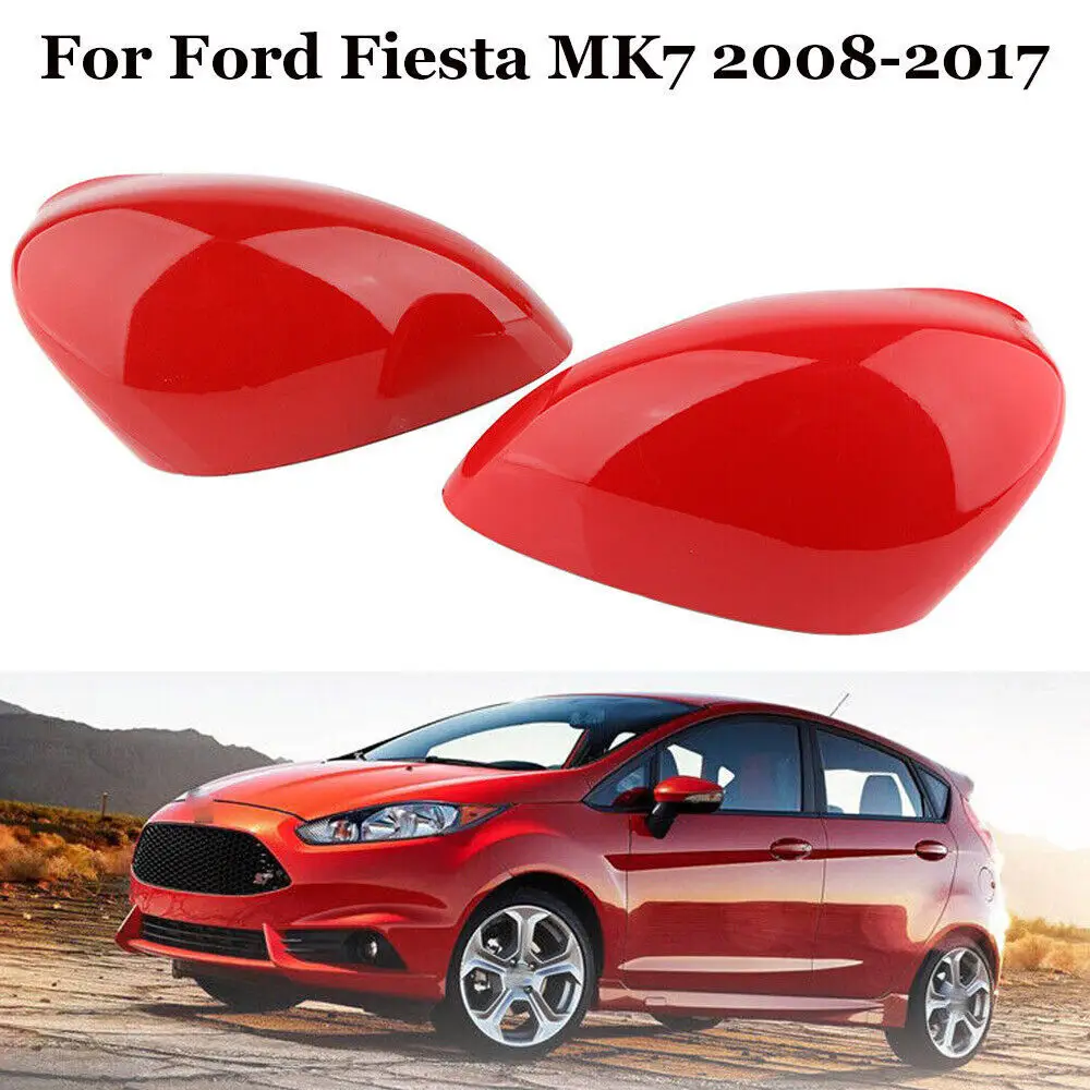  Левая правая крышка бокового зеркала заднего вида автомобиля Красный для Ford Fiesta MK7 2008-2017 Крышка зеркала заднего вида Автомобильные аксессуары
