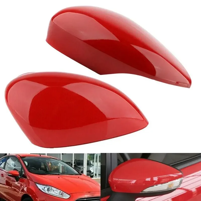  Левая правая крышка бокового зеркала заднего вида автомобиля Красный для Ford Fiesta MK7 2008-2017 Крышка зеркала заднего вида Автомобильные аксессуары Изображение 1 