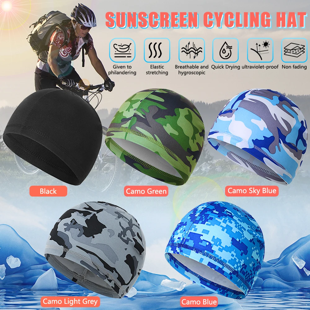 летний унисекс быстросохнущая велосипедная кепка дышащий спортивный шлем внутренние кепки против ультрафиолета шляпа мотоцикл велосипед велосипед балаклава