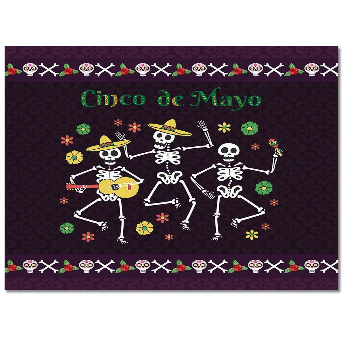 Мексиканский День Мертвых Череп Цветок Гитара Ковры для гостиной Декор Диван Стол Коврики Большой площади Детская комната Игровой коврик Изображение 5 