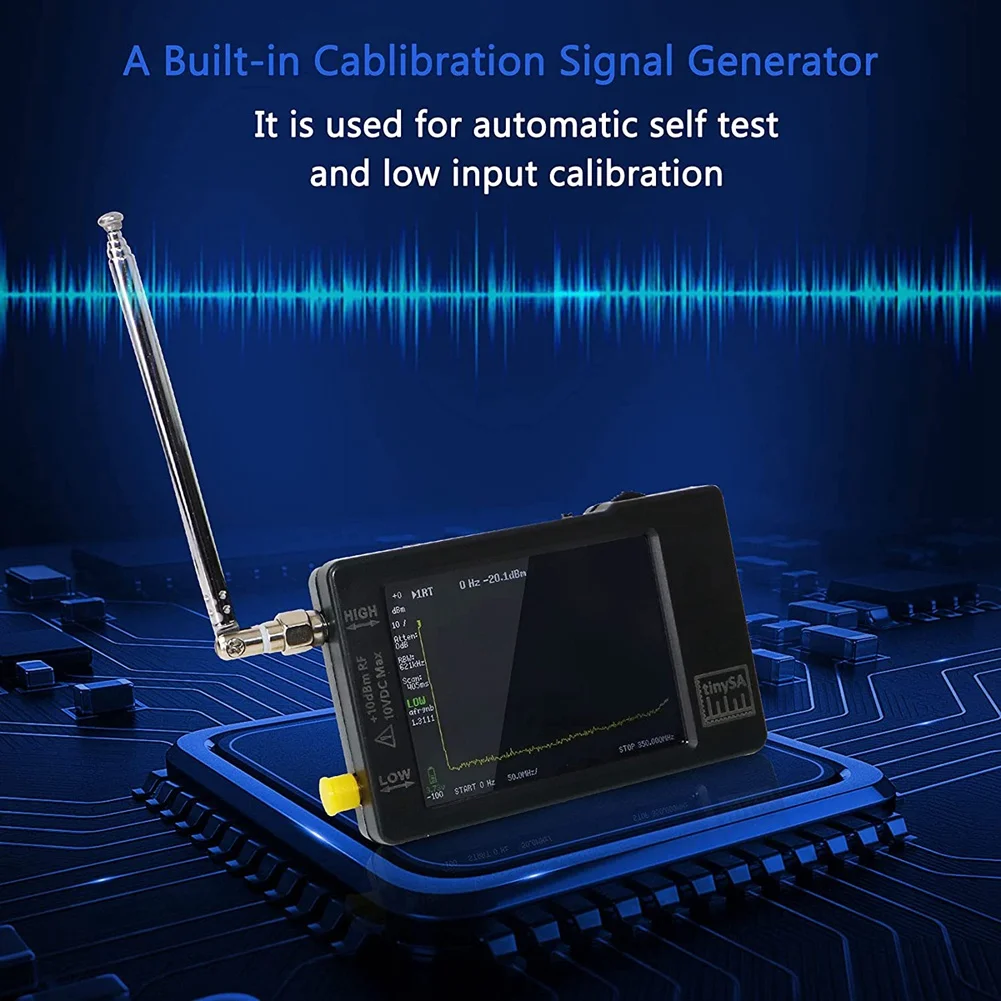  Модернизированный анализатор спектра TinySA, вход MF/HF/VHF UHF для 0,1 МГц-350 МГц и вход UHF для 240-960 МГц, генератор сигналов Изображение 5 