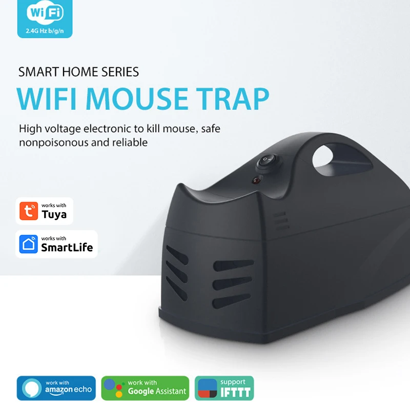мышеловка 2,4 ГГц Высокая чувствительность Wi-Fi Беспроводное управление приложениями Smartlife Mouse Killer Black Tuya Mousetrap Sensor для мобильного телефона