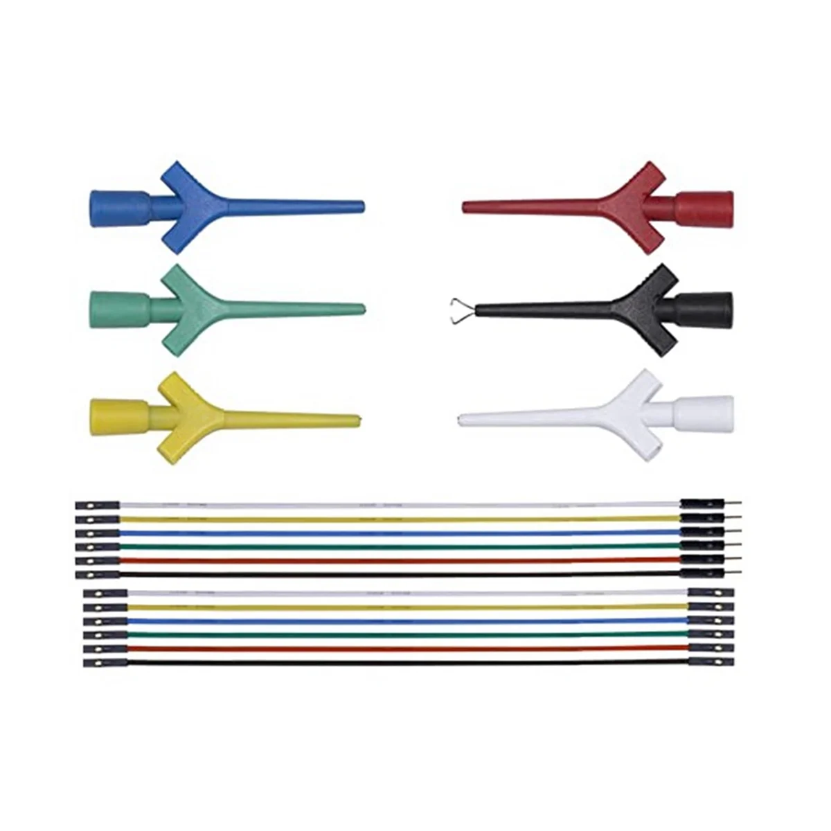  Набор измерительных проводов, Est Hook Clips Силиконовые перемычки Провода Кабель для электрических испытаний логического анализатора Изображение 0 