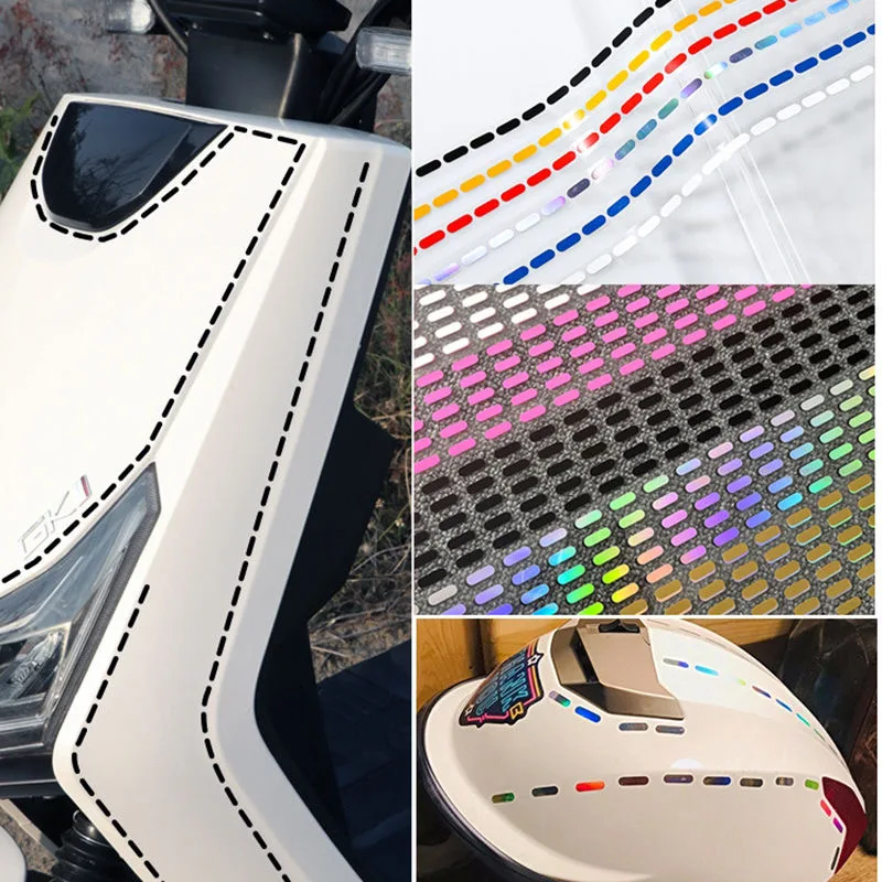 Наклейка на мотоцикл DIY пунктирная линия электромобиль украшение светоотражающая наклейка шитье мотоцикл автомобиль творческая личность