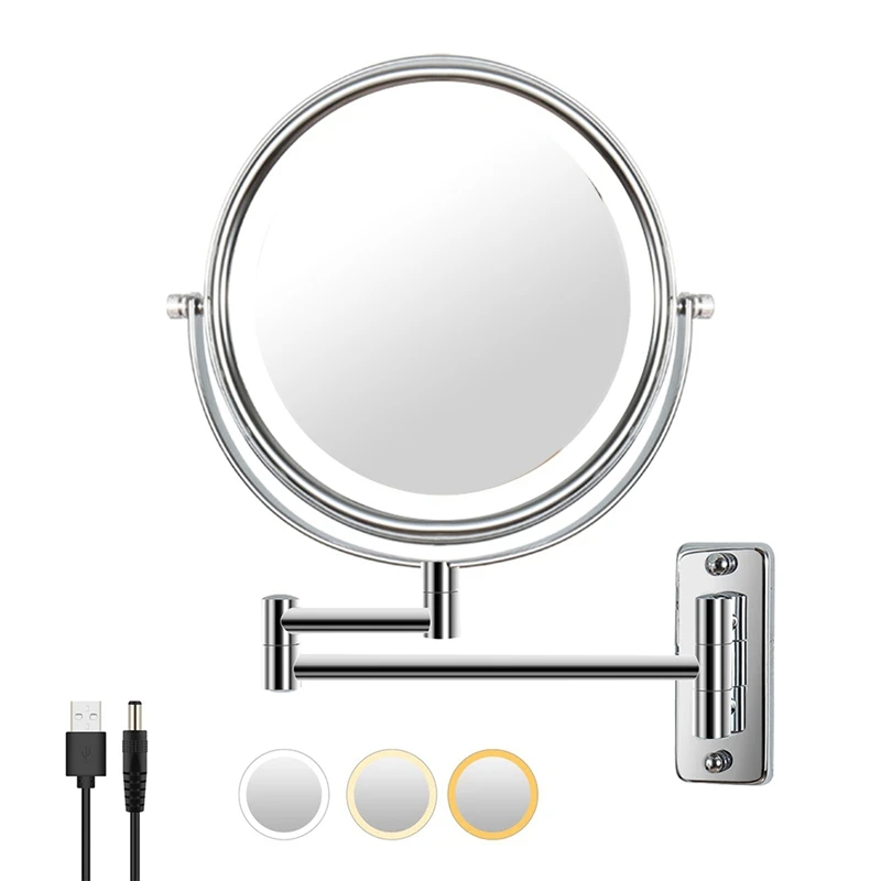  Настенное косметическое зеркало с удлинительным кронштейном Лампа для туалетного столика и ванная комната с 3 цветами Изображение 0 