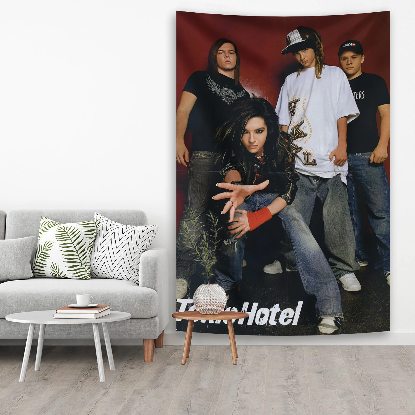 Немецкая рок-группа Плакаты Печатные настенные гобелены Tokio Hotel Bedcrop Фон Ткань Украшения для дома