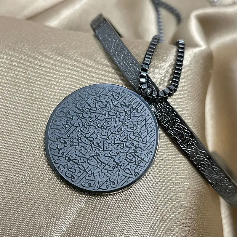 нержавеющая сталь ретро диск кулон высококачественный бесцветный титан сталь ожерелье браслет ювелирные изделия подарок