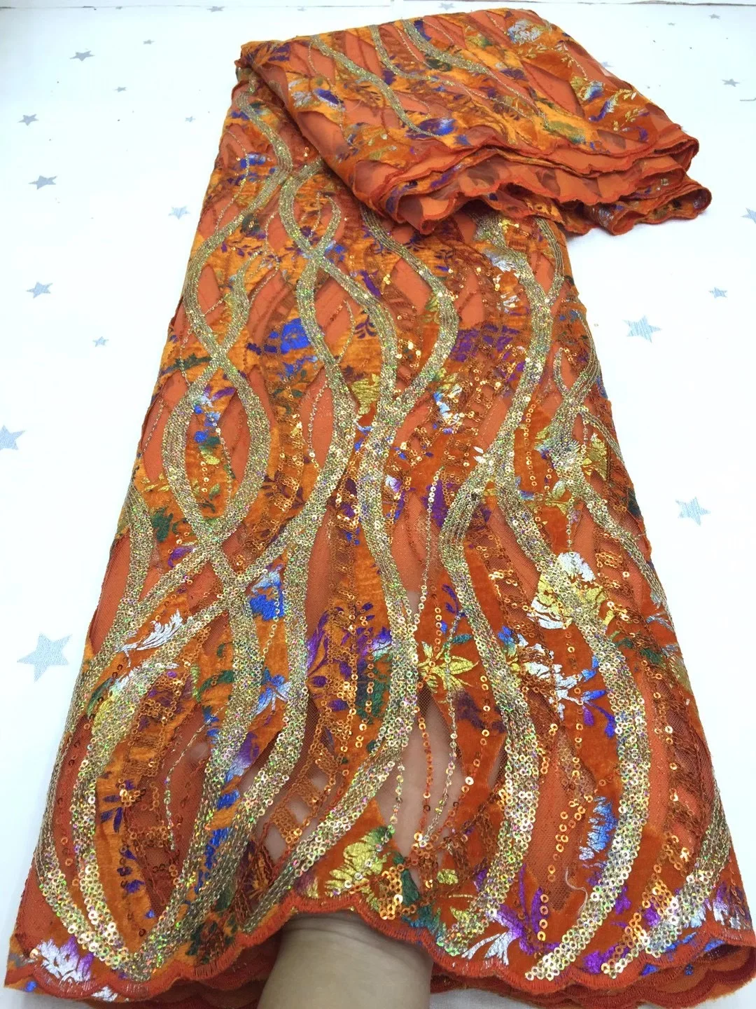 Нигерийская сетчатая кружевная кружевная ткань с пайетками для африканских женщин свадебное вечернее платье FJ4369
