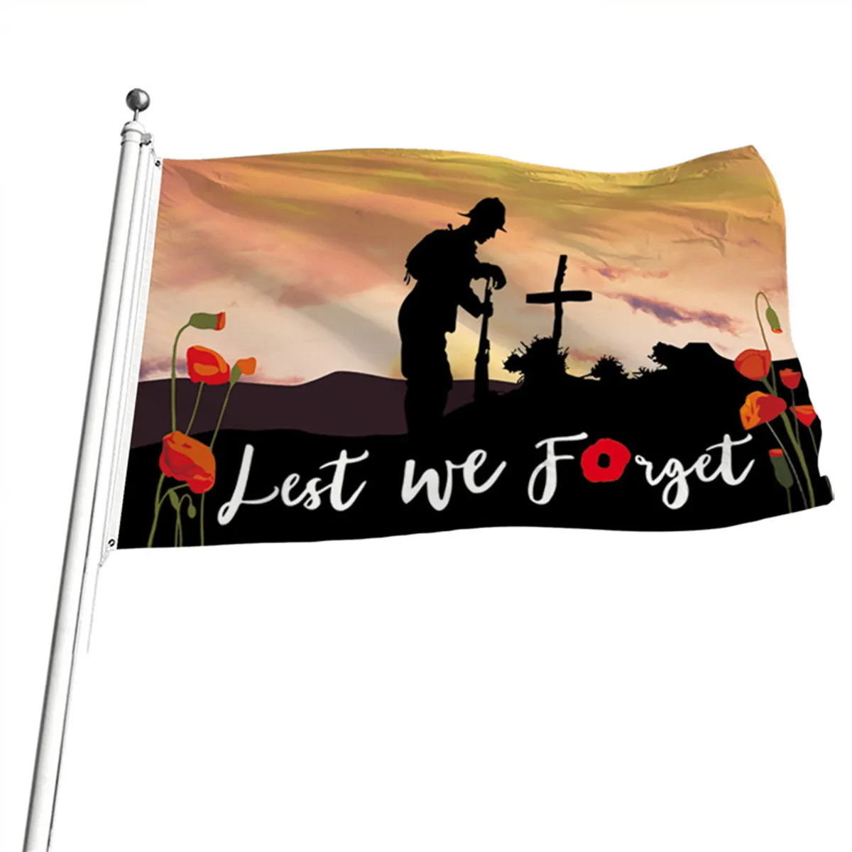 Новая Зеландия Тропы Первой мировой войны Флаг Баннер Полиэстер Латунь Люверсы Значимый Памятный Флаг Женщины Мужчины Наружный Декор Изображение 3 