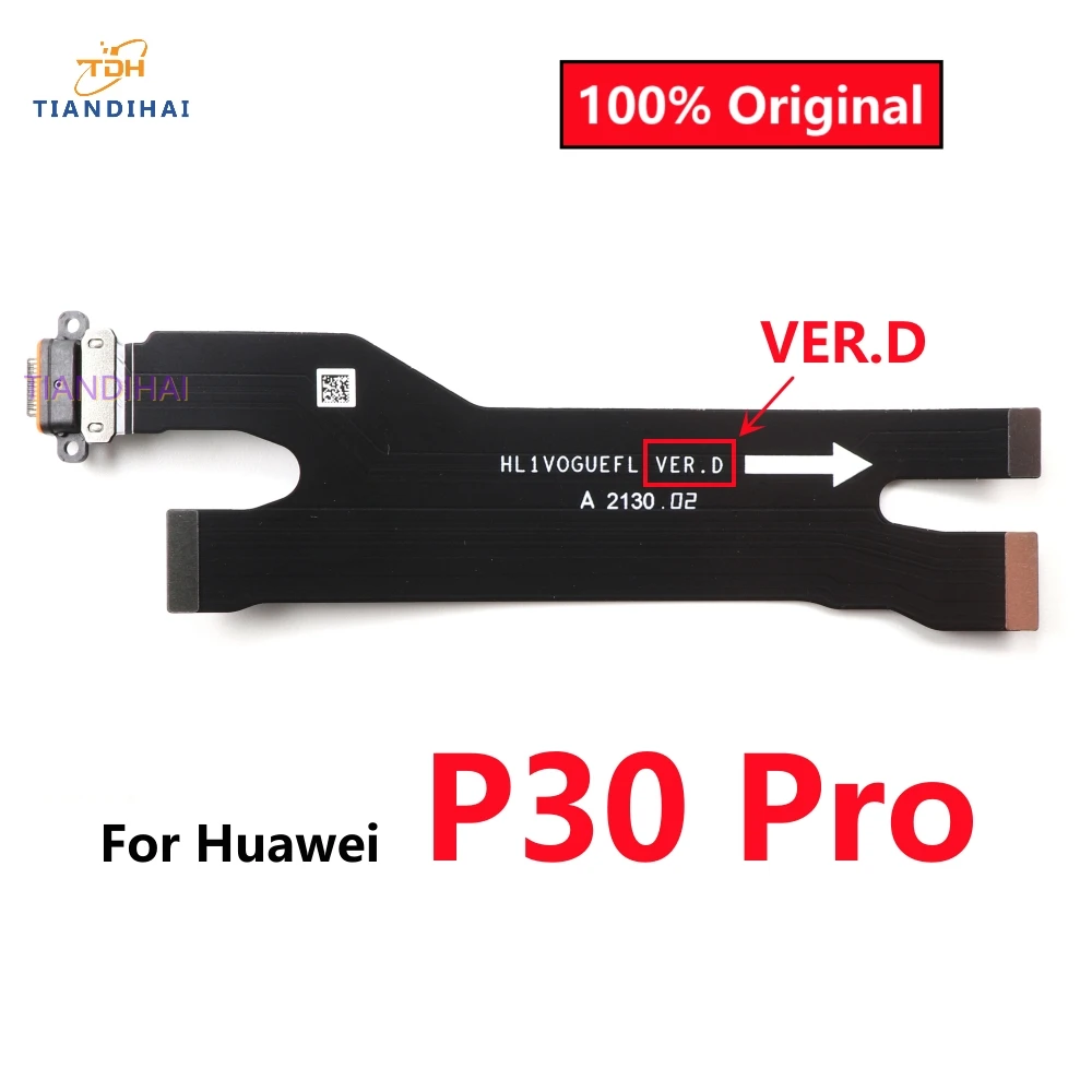 Оригинал для Huawei P30 Pro USB Type C Зарядная док-станция Порт для зарядки Заглушка Задняя задняя часть гибкого кабеля