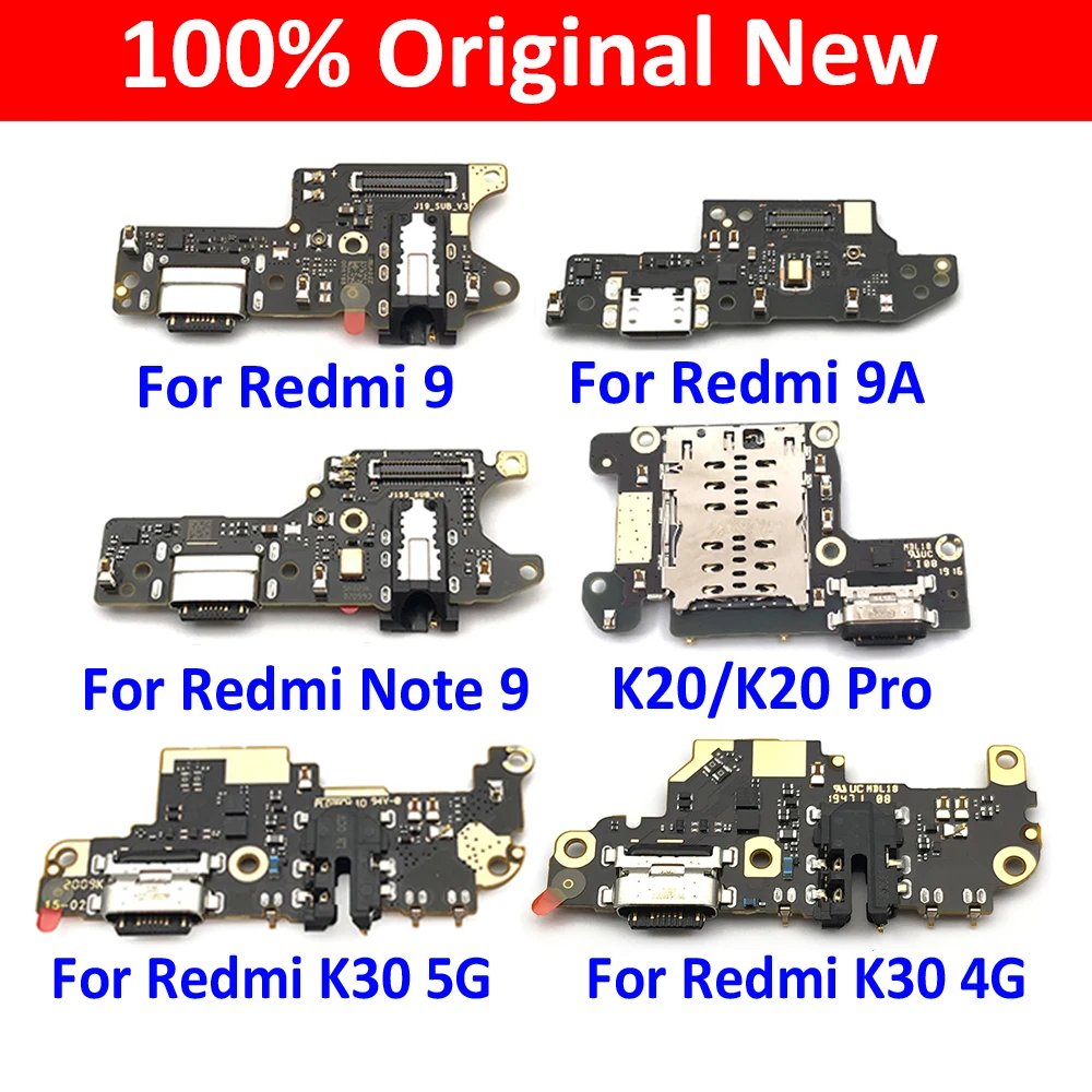 Оригинальный USB-порт для зарядки док-станция зарядное устройство разъем плата гибкий кабель для Xiaomi Mi 9T Redmi 8 8A 9A 9 K30 K20 / Redmi Note 9