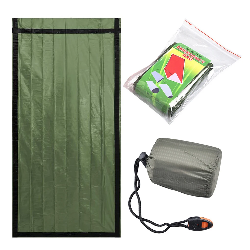  Открытый спальный мешок Keep Warm Emergency Sleep Pack Многоразовый портативный рюкзак из алюминиевой пленки 210x90 см Зеленый Изображение 1 