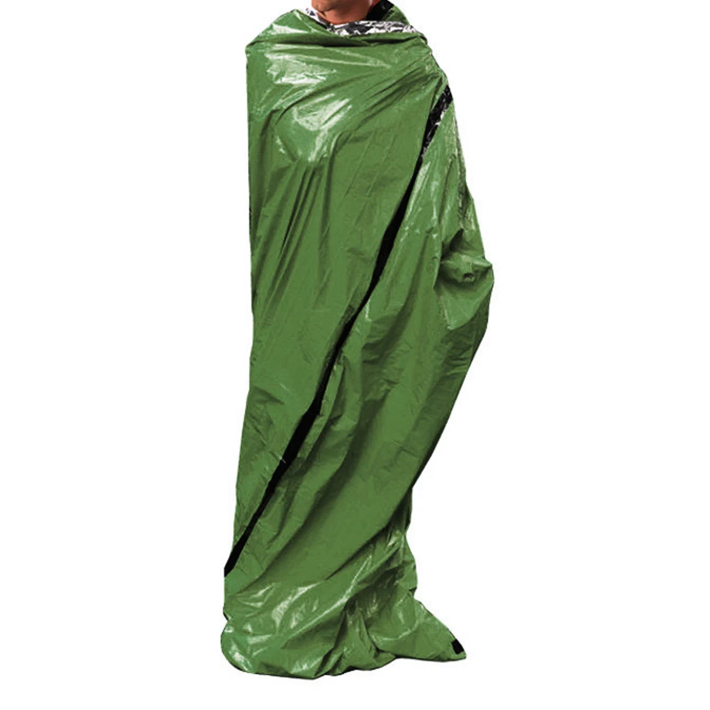  Открытый спальный мешок Keep Warm Emergency Sleep Pack Многоразовый портативный рюкзак из алюминиевой пленки 210x90 см Зеленый Изображение 2 