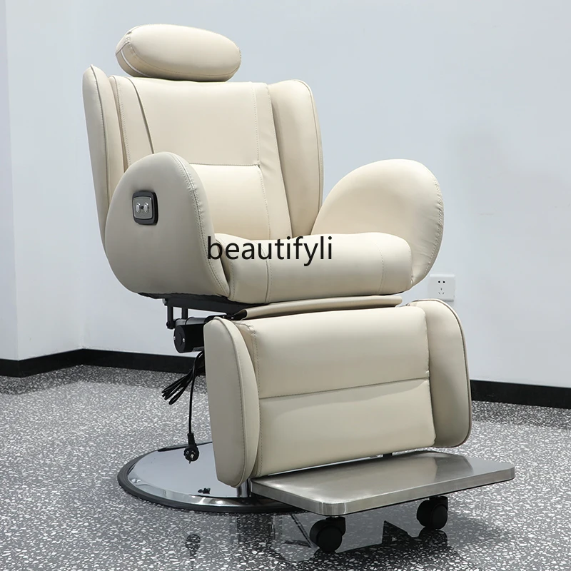 Парикмахерское кресло Электрическое кресло для парикмахерской с откидной спинкой Парикмахерское кресло для лифтинга Вращающееся кресло для стрижки волос Стул для горячего окрашивания