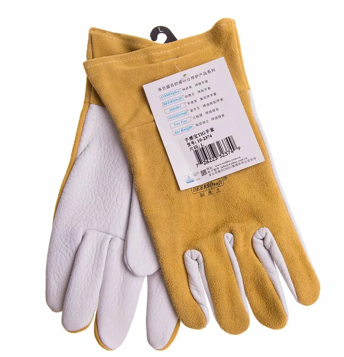  Перчатки для сварки из оленьей кожи TIG MIG Grain из оленьей кожи Рабочие перчатки водителя 4 пары Механика