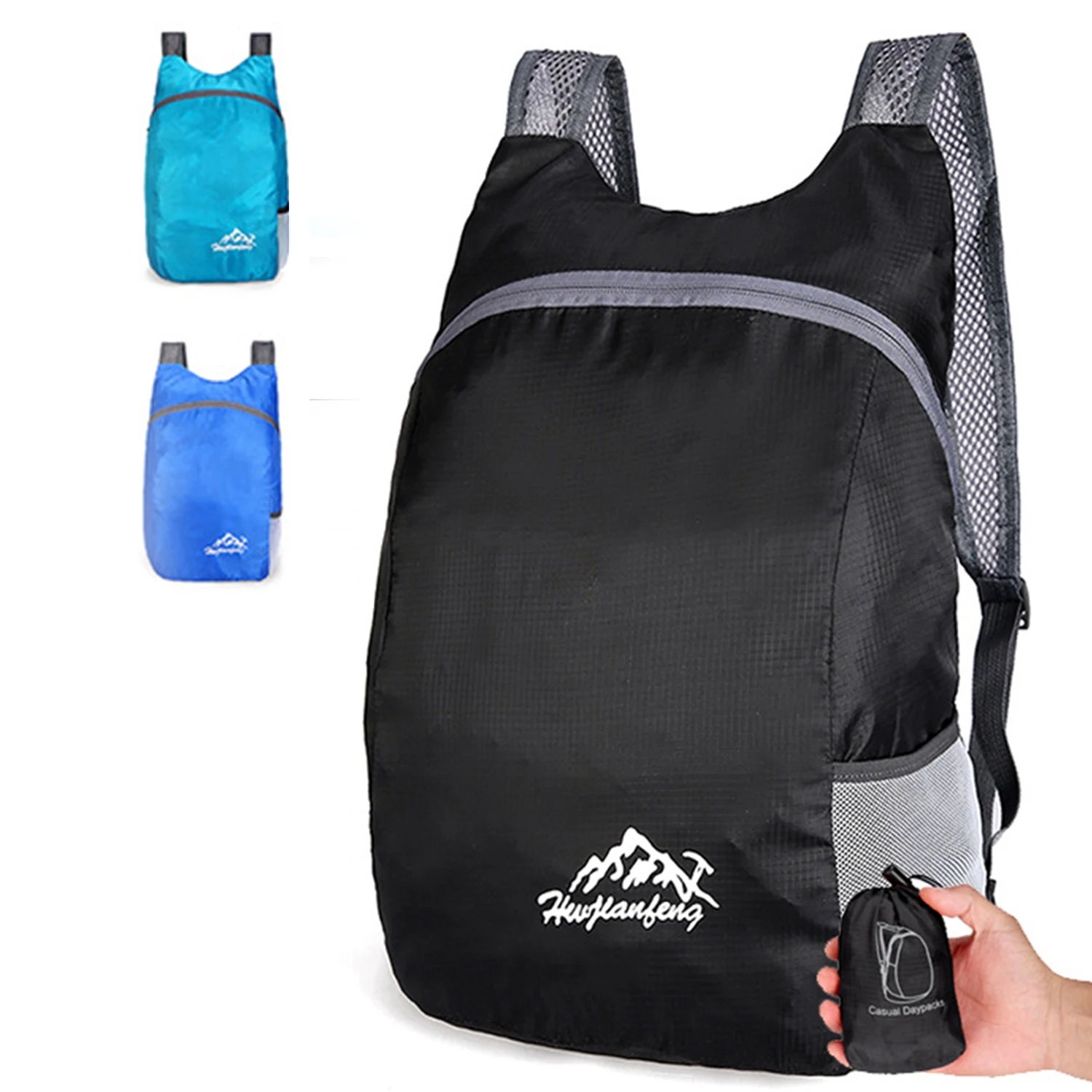 Походный рюкзак Складное снаряжение для кемпинга Спортивный рюкзак Водонепроницаемый Синий Черный Походные принадлежности Рюкзак Дышащий полиэстер