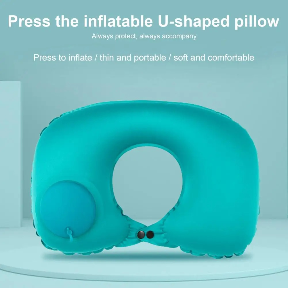  Практичная надувная подушка Легко надуваемая подушка для шеи Водонепроницаемая опорная головка на 360 градусов