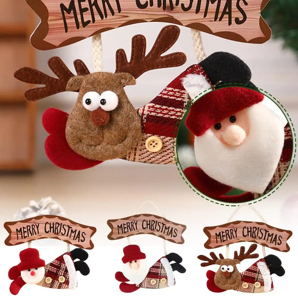 Рождественские декоративные тканевые подвески Рождественские украшения Лось Санта-Клаус Кукла Принадлежности Снеговик Маленький V9Q0