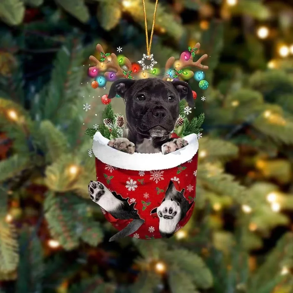 Рождественский кулон Украшения для собак Висячая личность Украшения для вечеринок Рождественская елка Крытый новогодний подарок 2023 Navidad Изображение 0 