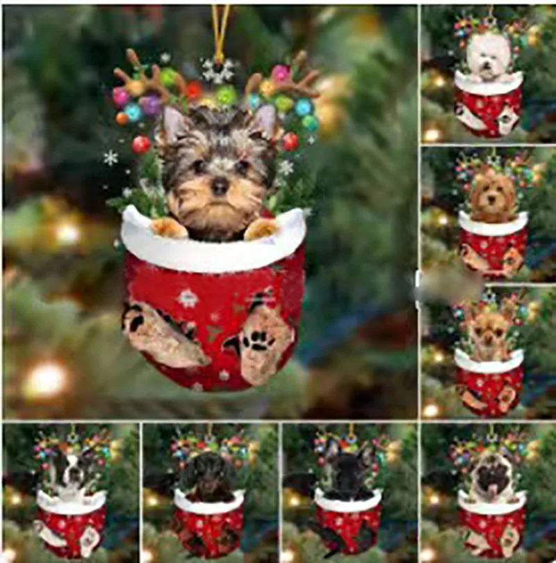 Рождественский кулон Украшения для собак Висячая личность Украшения для вечеринок Рождественская елка Крытый новогодний подарок 2023 Navidad Изображение 4 