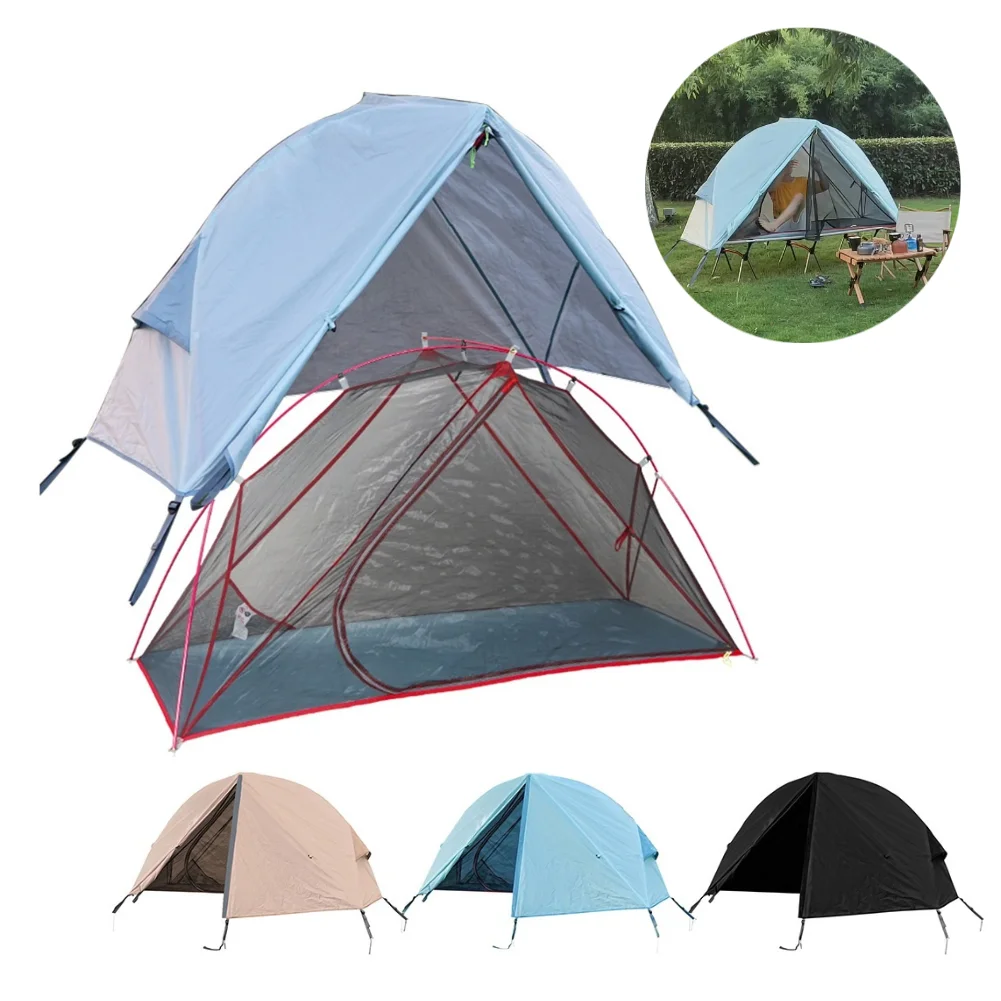 Складная палатка для кемпинга, на открытом воздухе, с земли, водонепроницаемая, устойчивая к ультрафиолетовому излучению, используется с кроватью для походов, путешествий, для одного человека