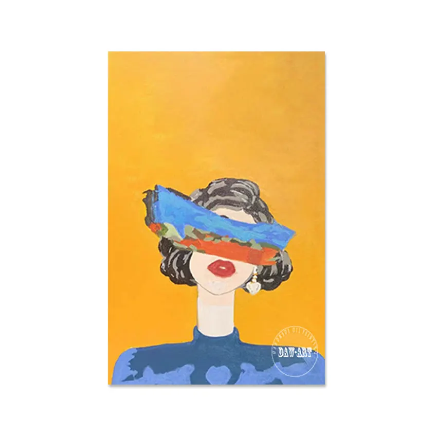 Современная настенная фигура на холсте мультяшные картины без рамки красивая сексуальная девушка искусство живопись абстрактные произведения искусства декоративные предметы для кафе Изображение 5 