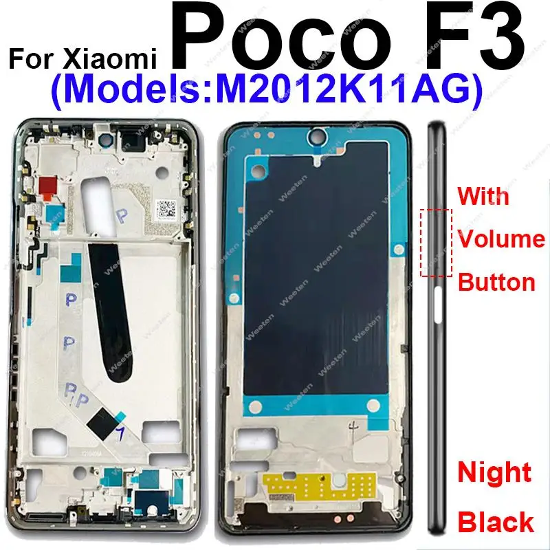 средний корпус рамы для Xiaomi POCO F3 Передний ЖК-дисплей Крышка держателя рамки Средний корпус Детали лицевой панели Изображение 0 
