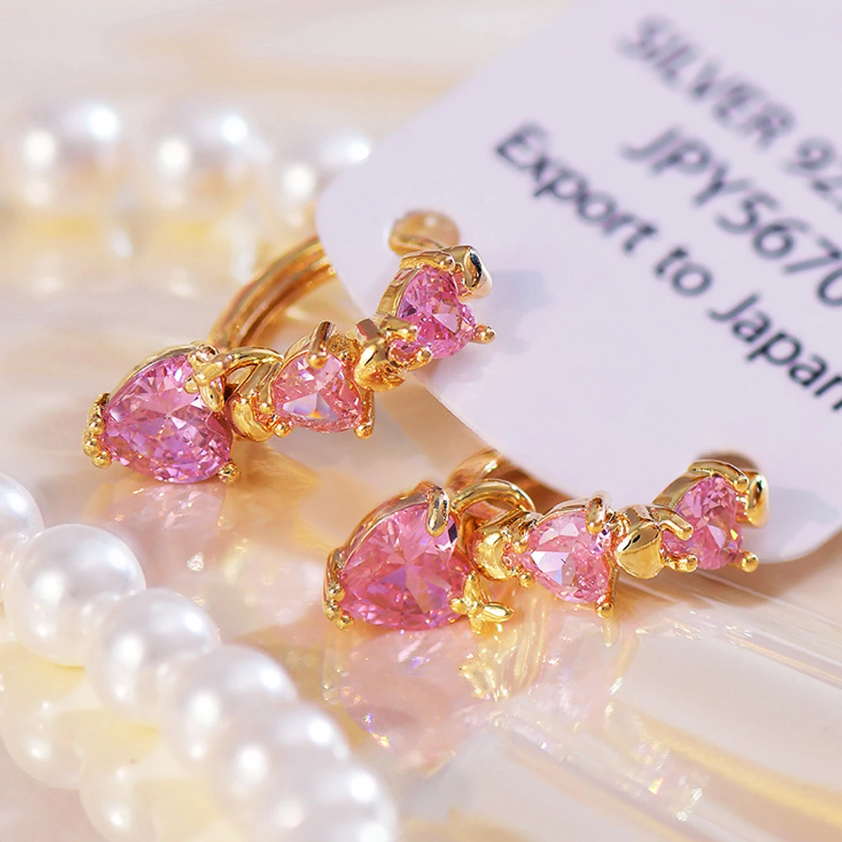 Универсальные розовые серьги из циркония в виде сердца Изысканные модные и утонченные украшения для ушей для женщин с оттенком элегантности