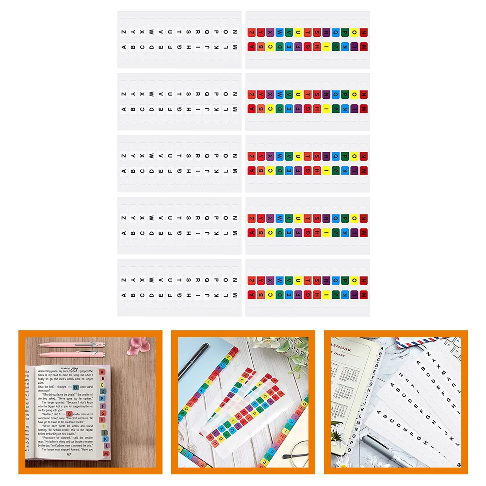  Цветные книжные наклейки Маленькие липкие вкладки Маркеры страниц блокнота Алфавит Файлы Руководства Вкладки