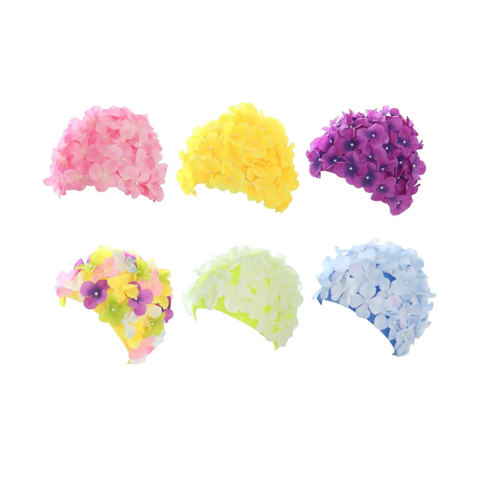 Цветочные шапочки для плавания Женщины Портативные Легкая чистка Девушки Прочный многоразовый 3D Цветочный